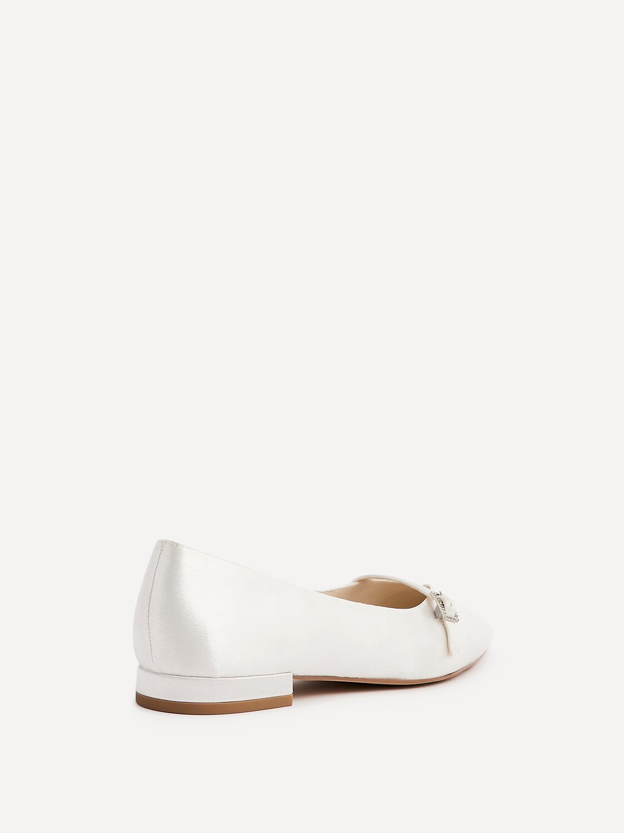 Engaged Bridal Ivory Satin Ballet Flats
