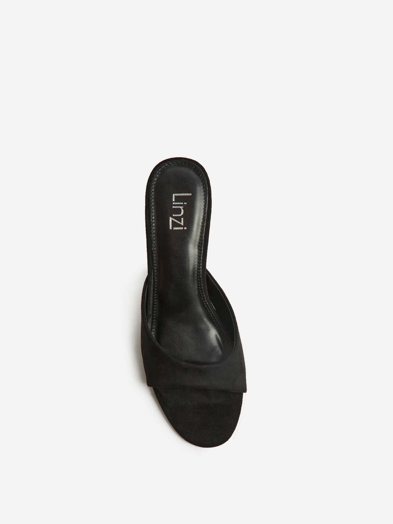 Erin Black Faux Suede Mule Heels