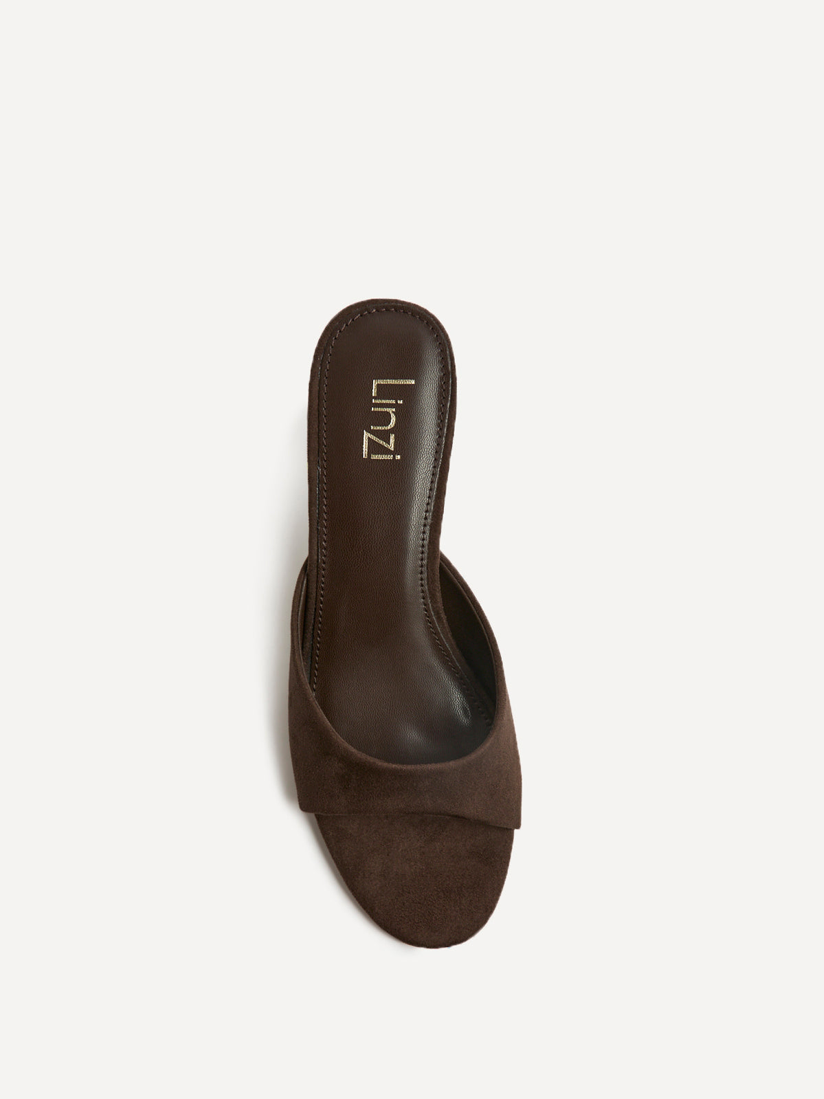 Erin Brown Faux Suede Mule Heels