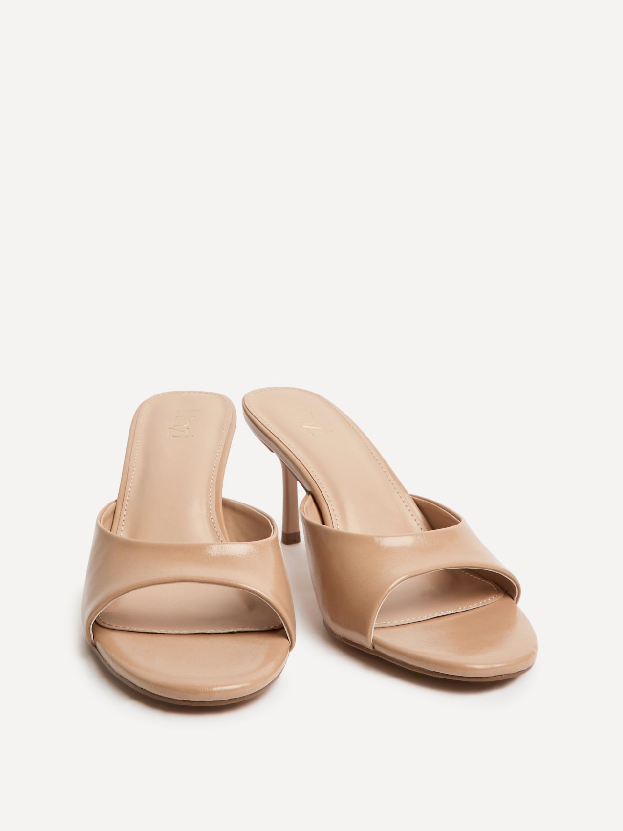 Erin Mocha Faux Leather Mule Heels
