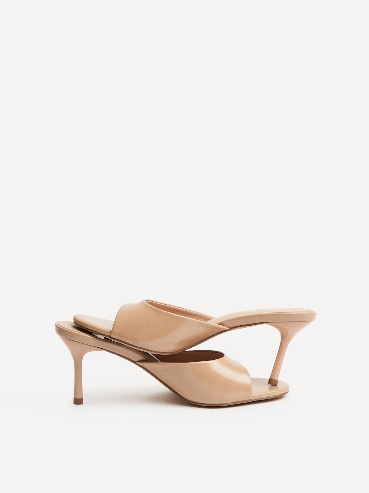 Erin Mocha Faux Leather Mule Heels
