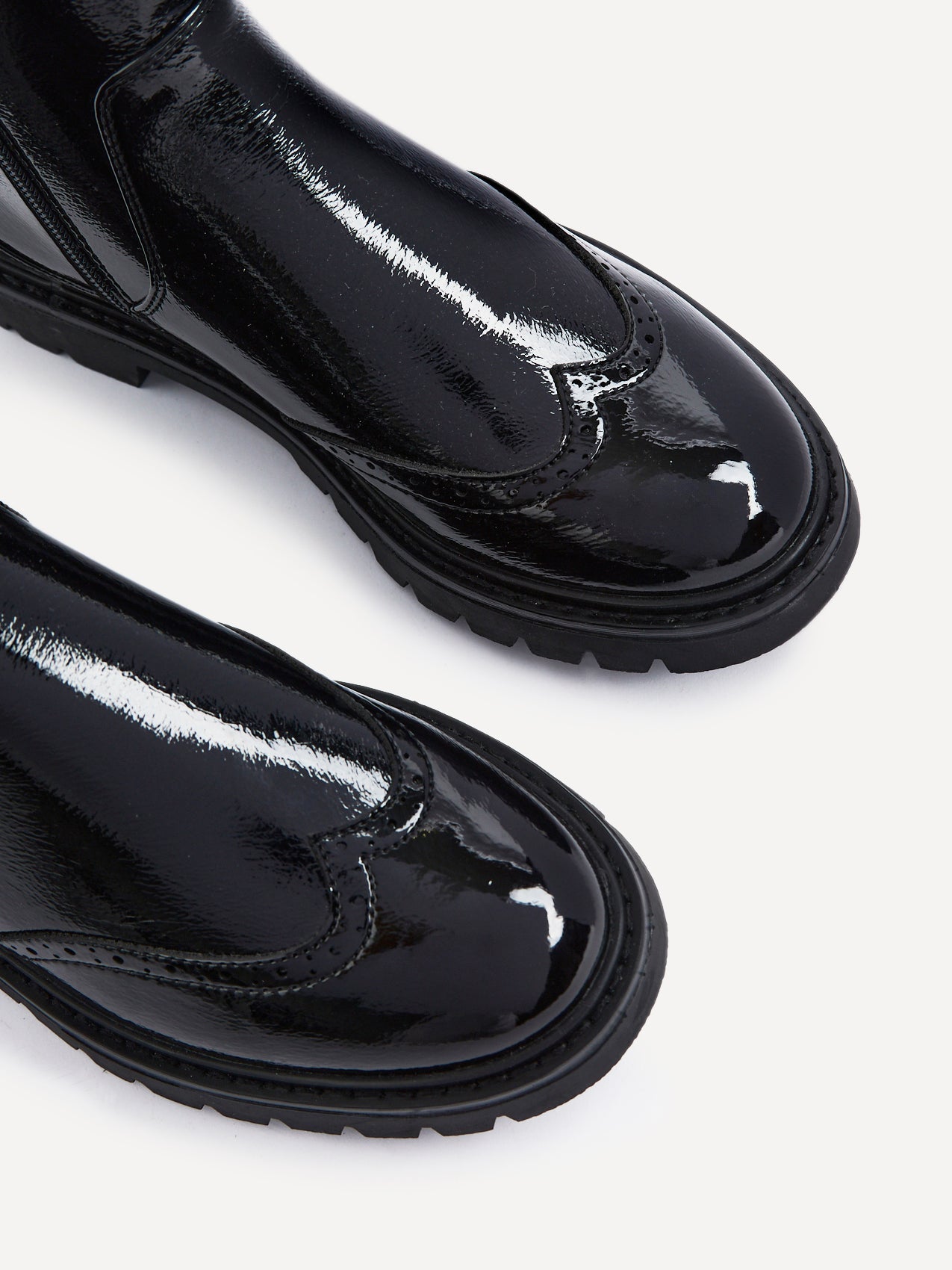 Esme Black Patent Chelsea Boots