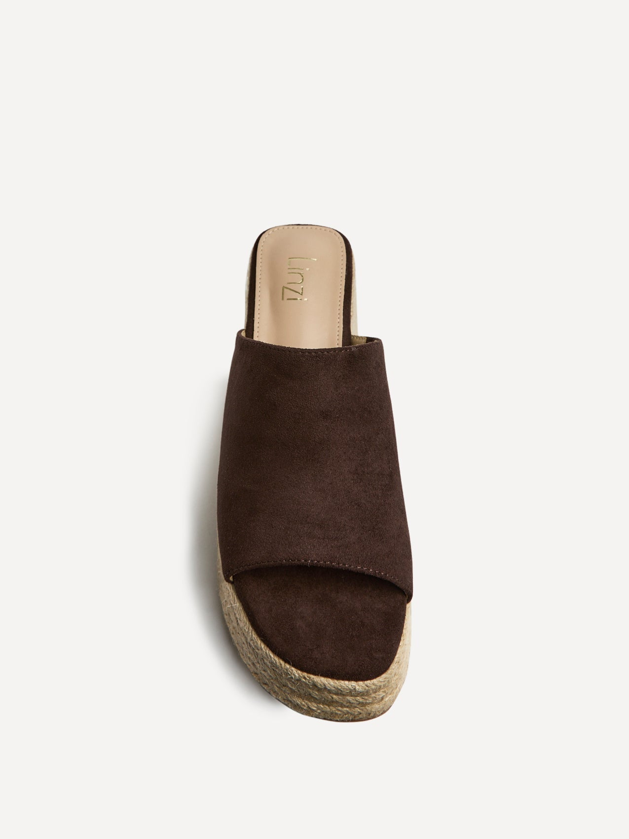 Espresso Brown Faux Suede Espadrille Mule Wedges