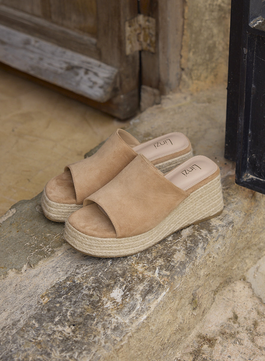 Espresso Mocha Espadrille Mule Wedges
