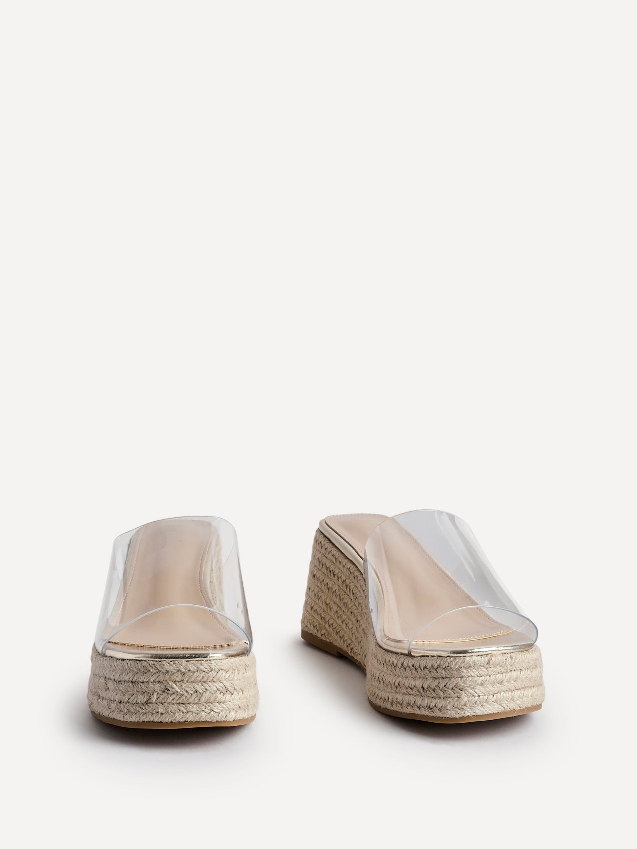 Espresso Perspex Espadrille Mule Wedges