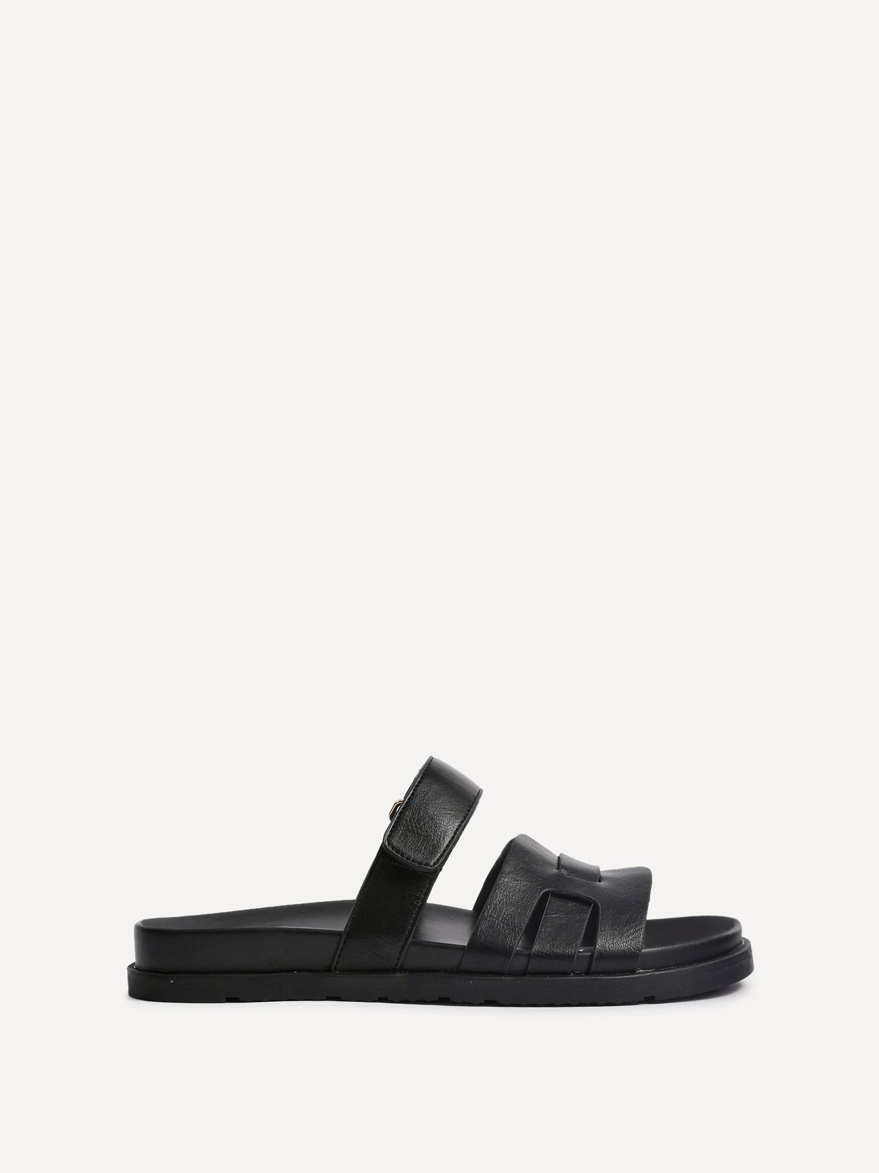 Essential Black Faux Leather Sandals