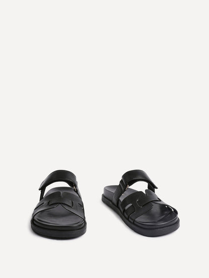 Essential Black Faux Leather Sandals