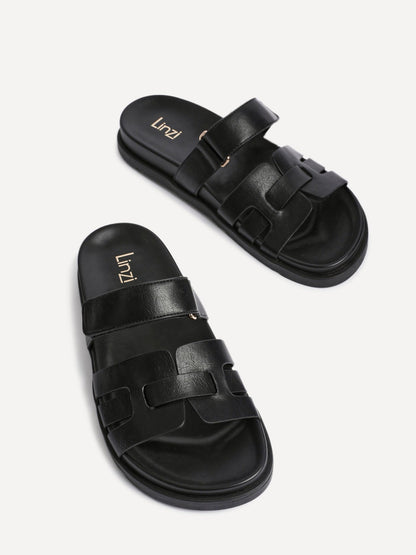 Essential Black Faux Leather Sandals