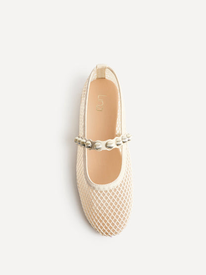 Estella Embellished Mesh Mary Jane Pumps