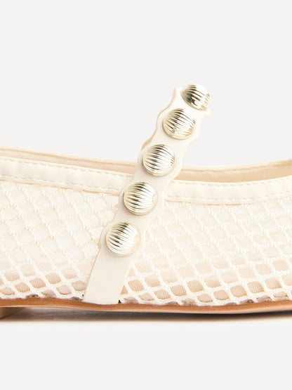 Estella Embellished Mesh Mary Jane Pumps