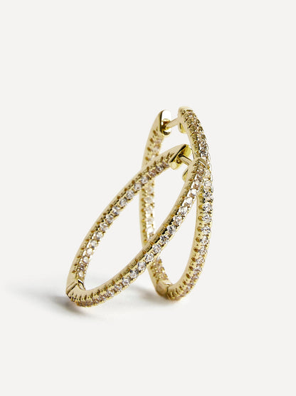 Eternal Gold Crystal Hoop Earrings