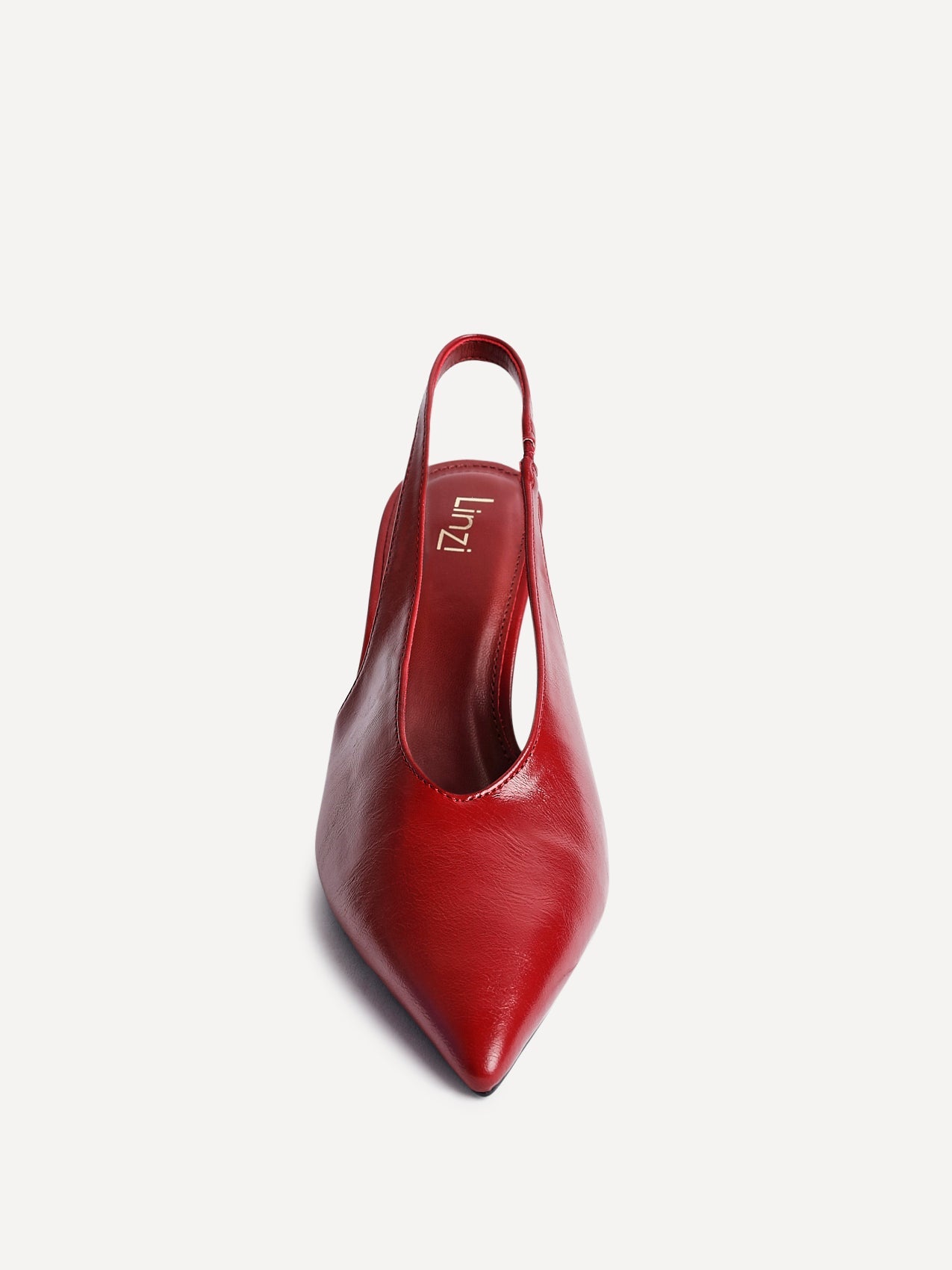 Evoke Red Faux Leather Sling Back Court Heels