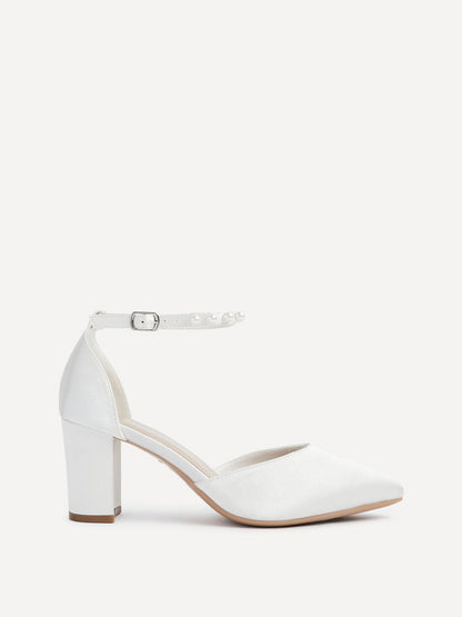 Elowen Wide Fit Bridal Satin Court Heels