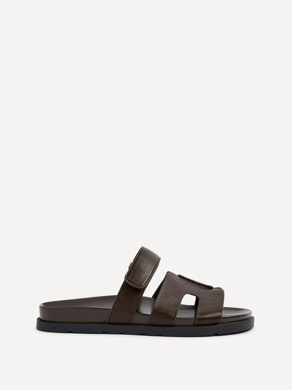 Emmy Brown Faux Leather Sandals