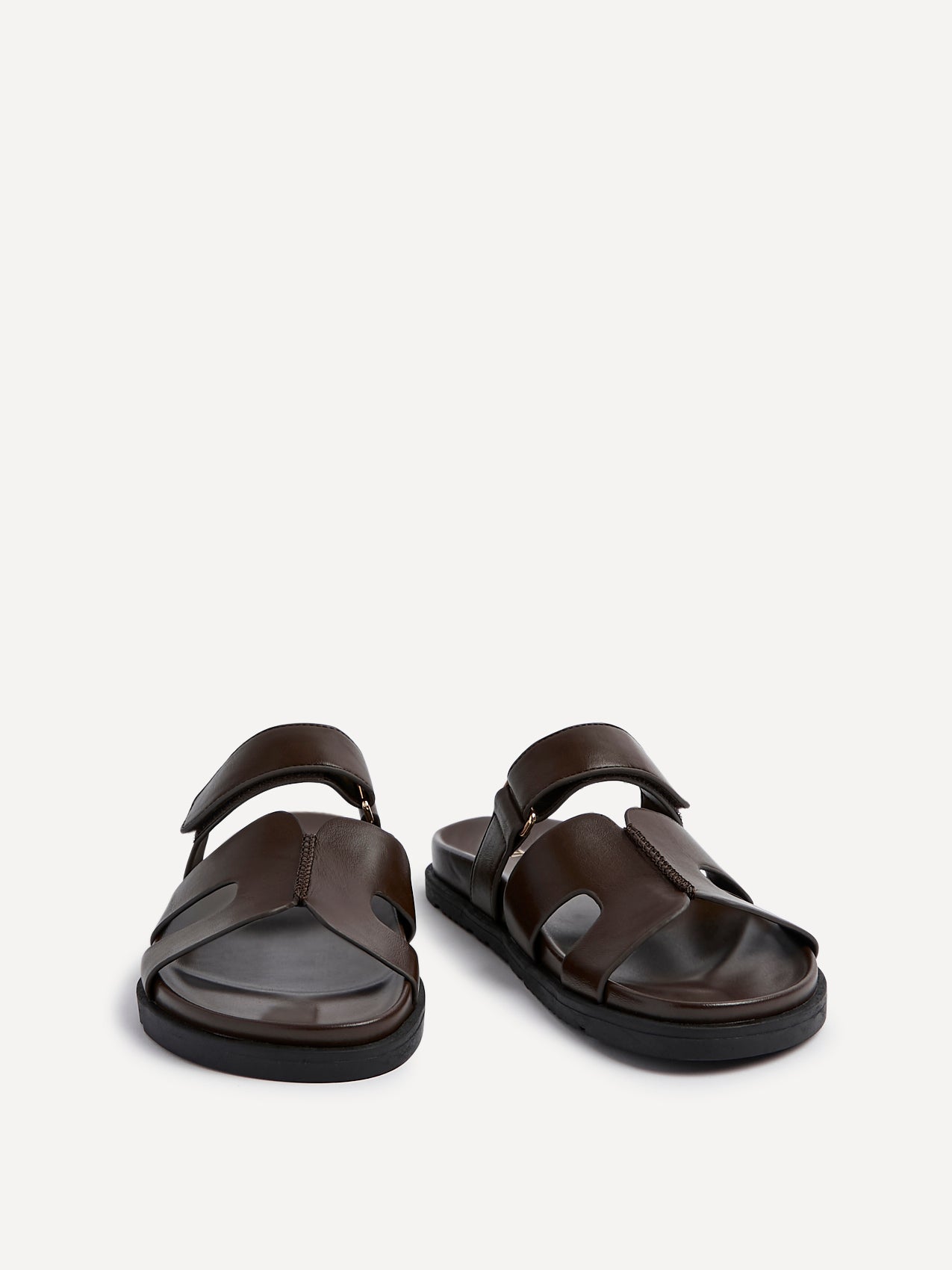 Emmy Brown Faux Leather Sandals