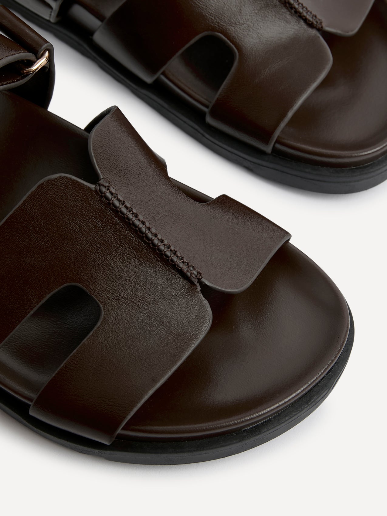 Emmy Brown Faux Leather Sandals