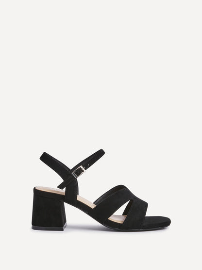 Empire Wide Fit Black Block Heels