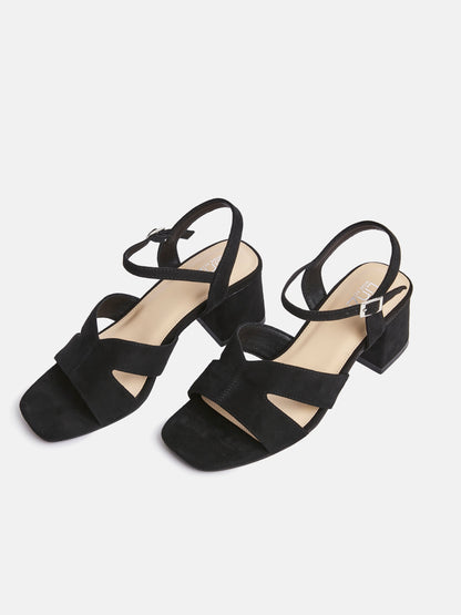 Empire Wide Fit Black Block Heels