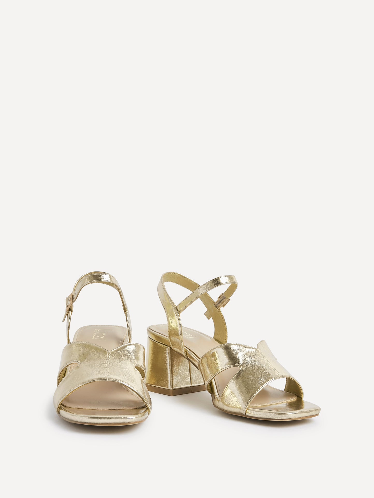 Empire Wide Fit Gold Block Heels