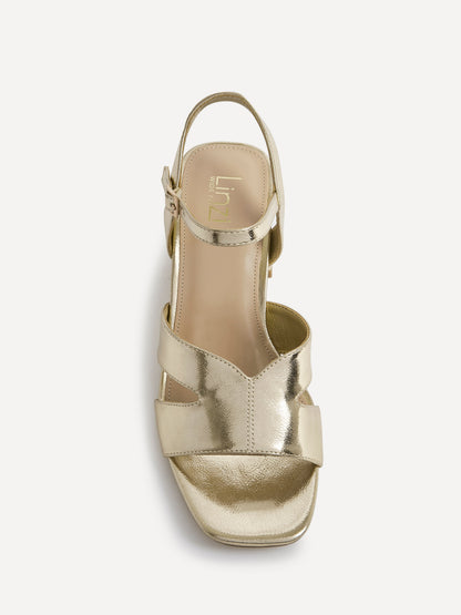 Empire Wide Fit Gold Block Heels