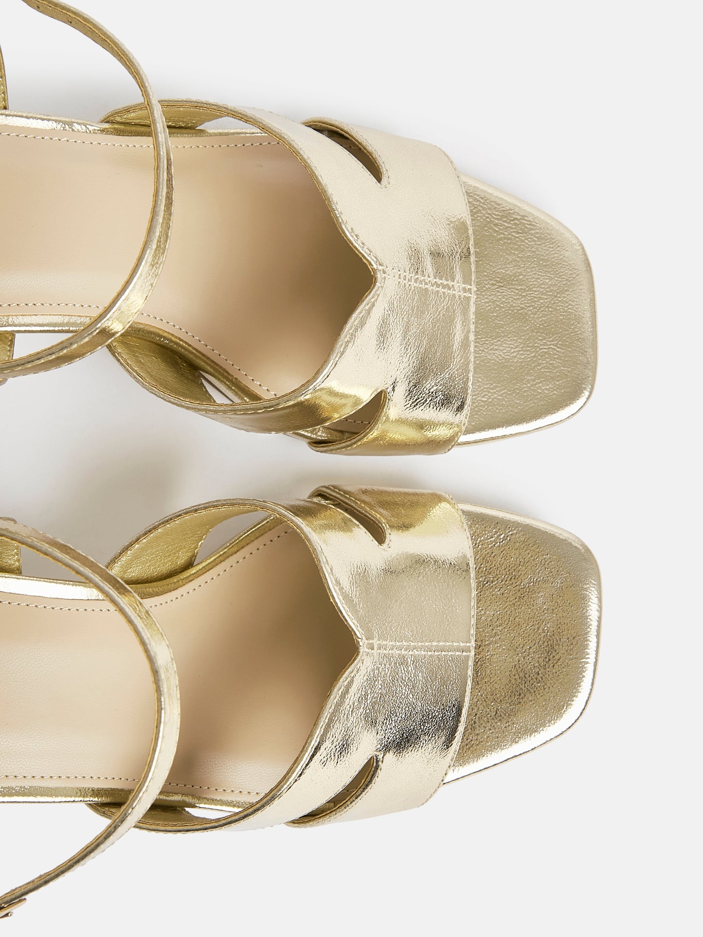 Empire Wide Fit Gold Block Heels