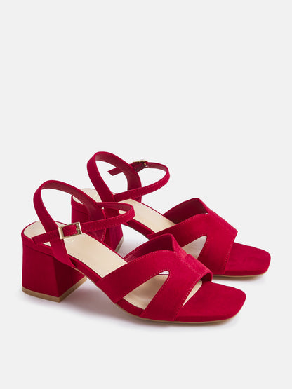 Empire Wide Fit Red Block Heels