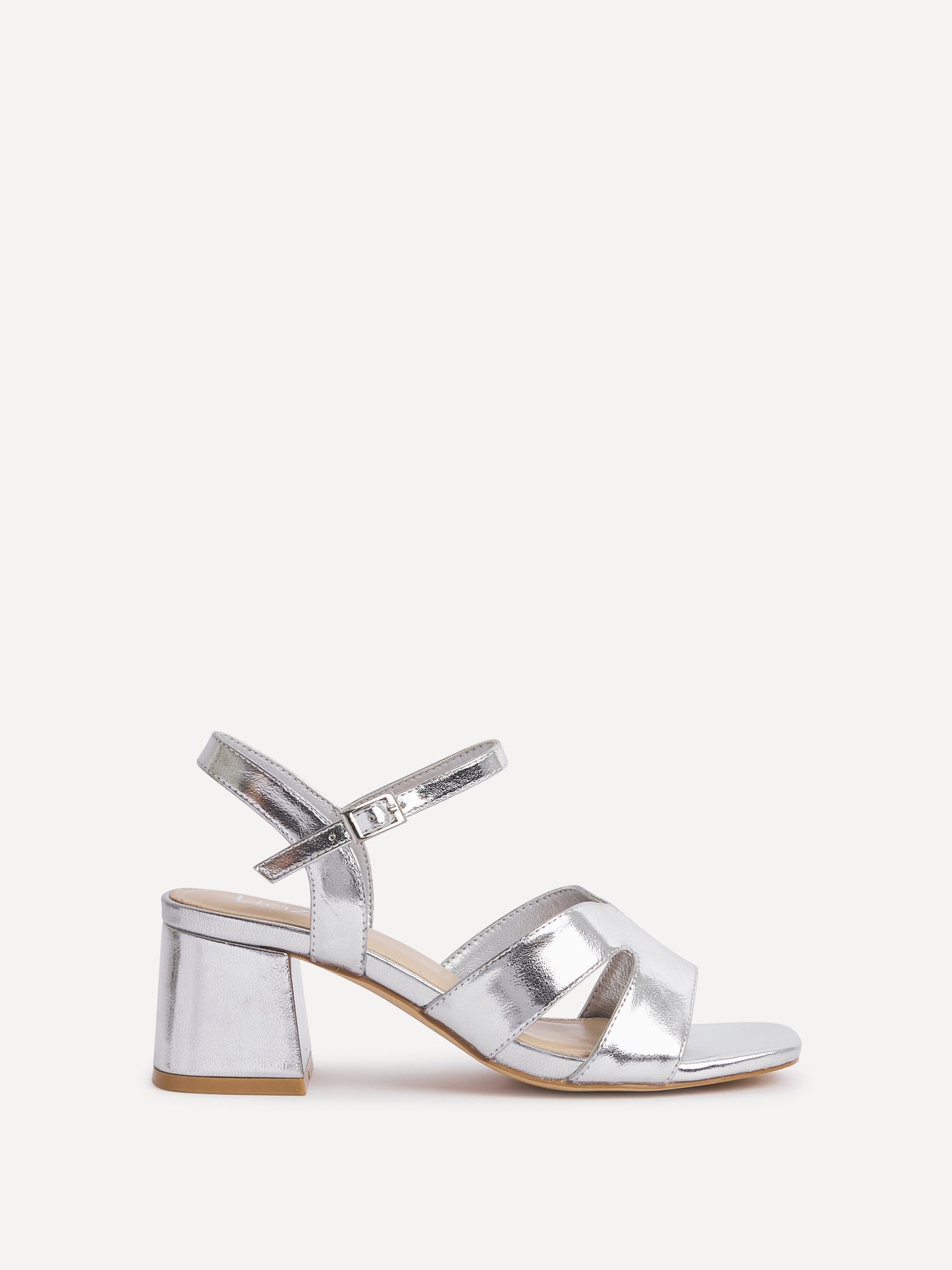 Empire Wide Fit Silver Block Heels