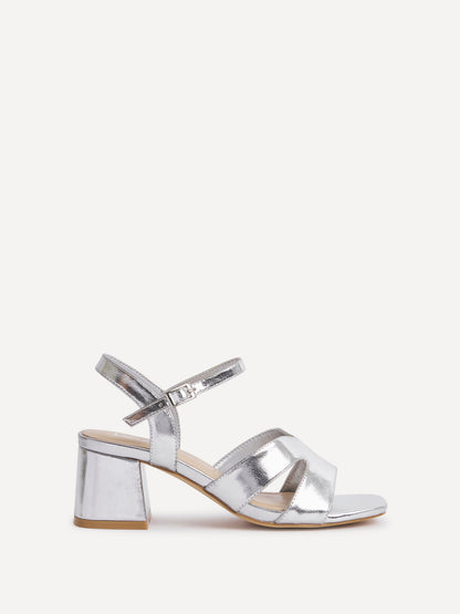 Empire Wide Fit Silver Block Heels