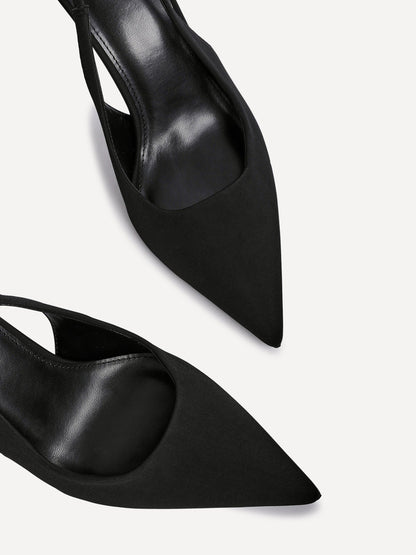 Dash Black Scuba Court Heels