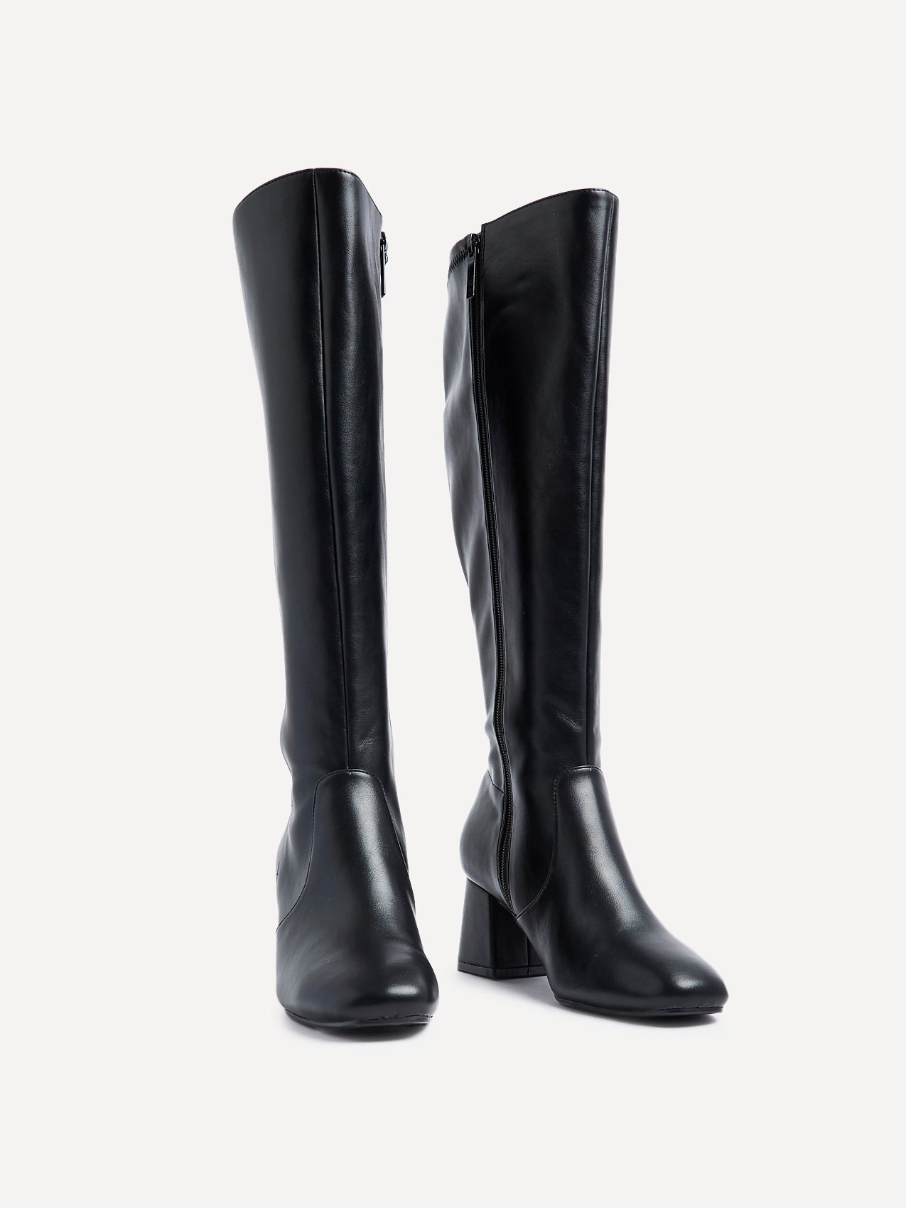 Fable Wide Fit Black Faux Leather Boots