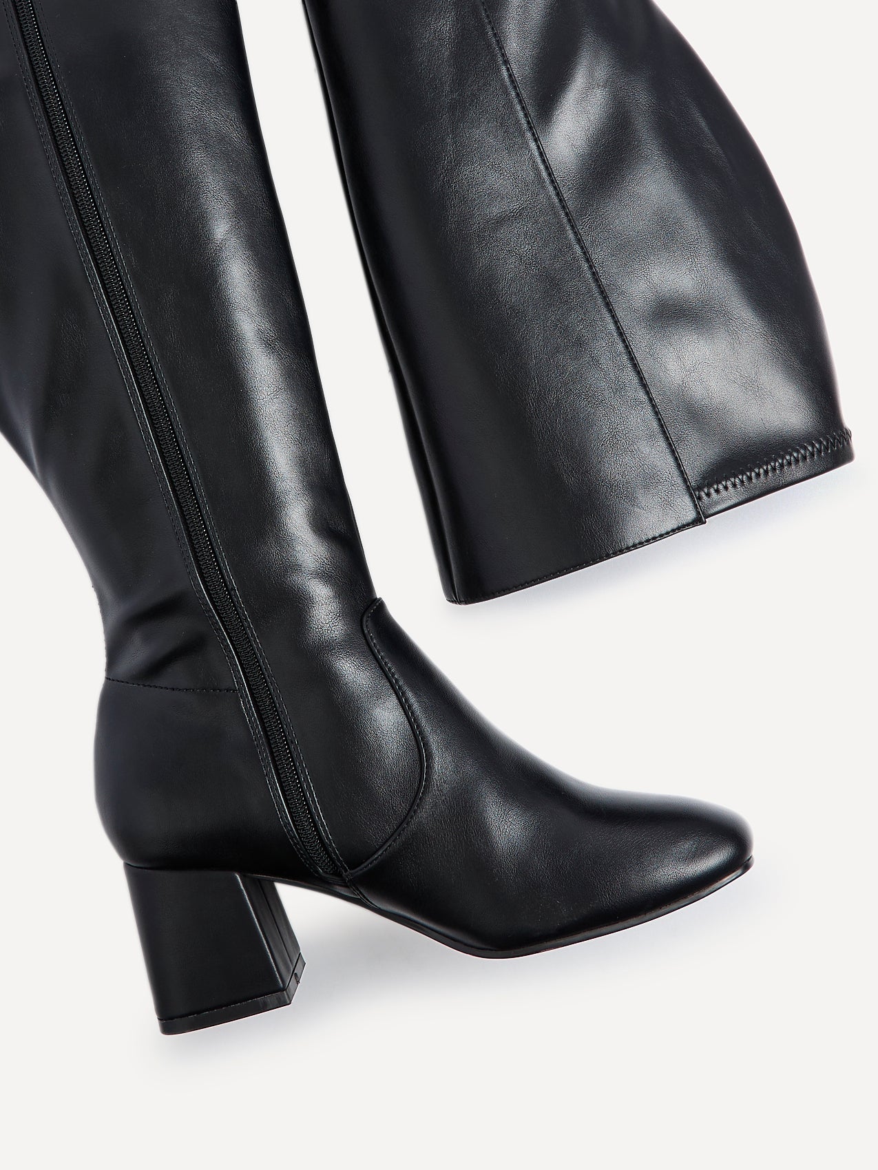Fable Wide Fit Black Faux Leather Boots