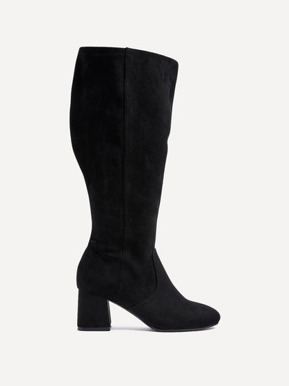 Fable Wide Fit Black Faux Suede Boots