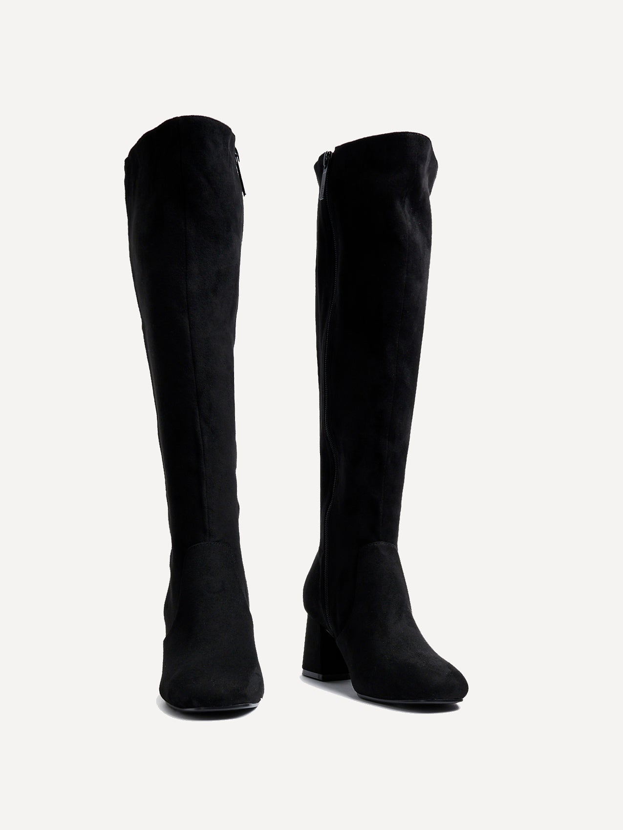 Fable Wide Fit Black Faux Suede Boots