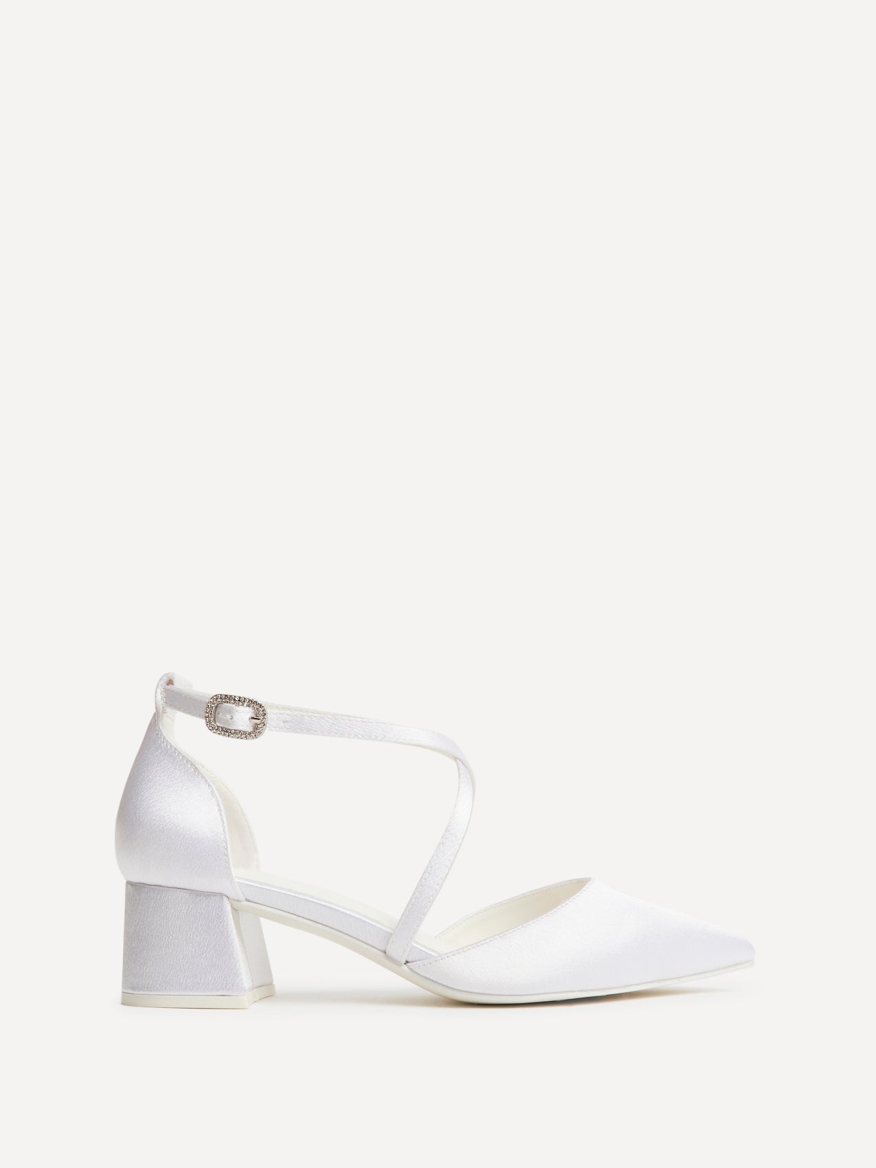 Faith Bridal Ivory Satin Low Court Heels