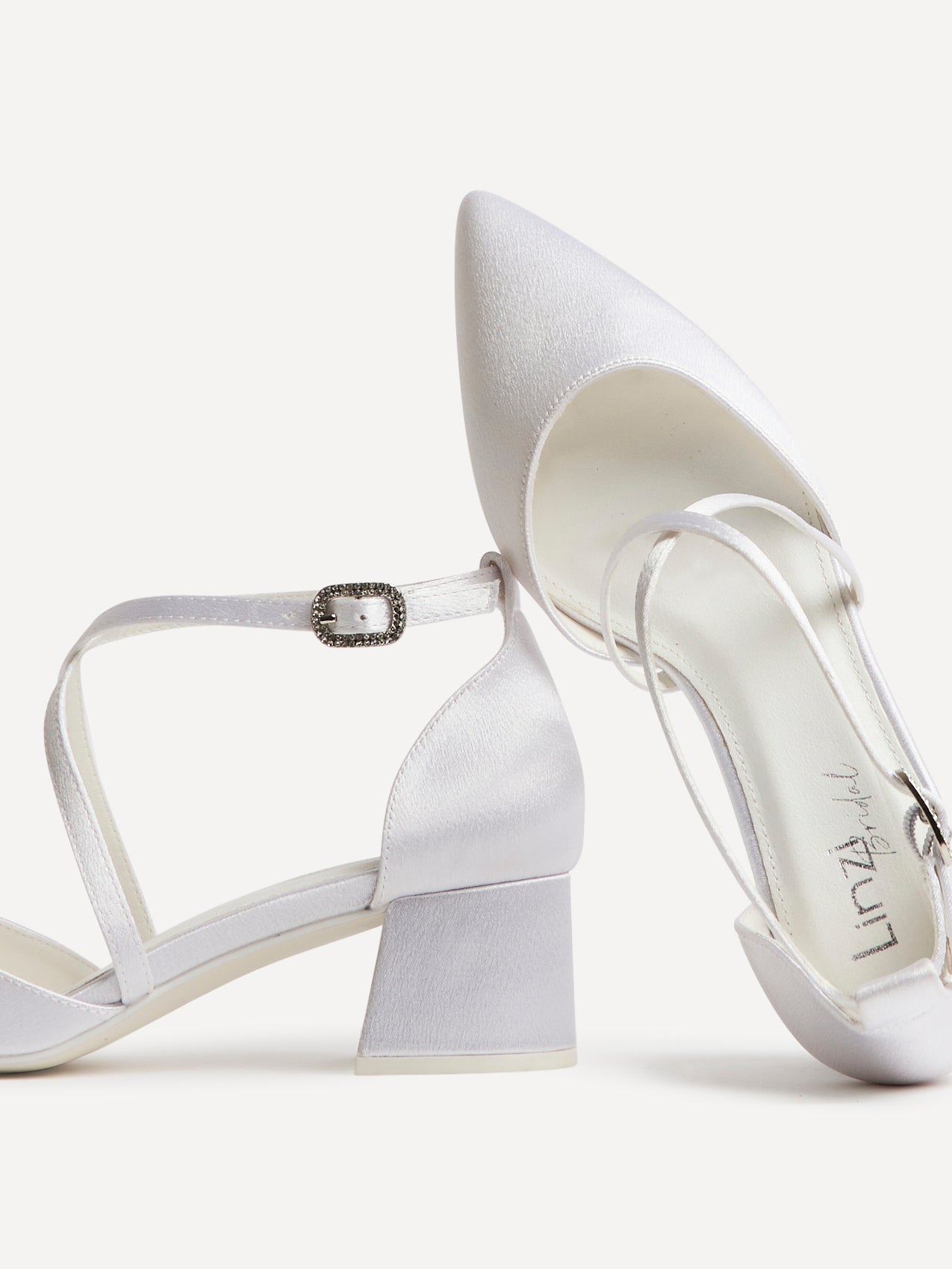Faith Bridal Ivory Satin Low Court Heels