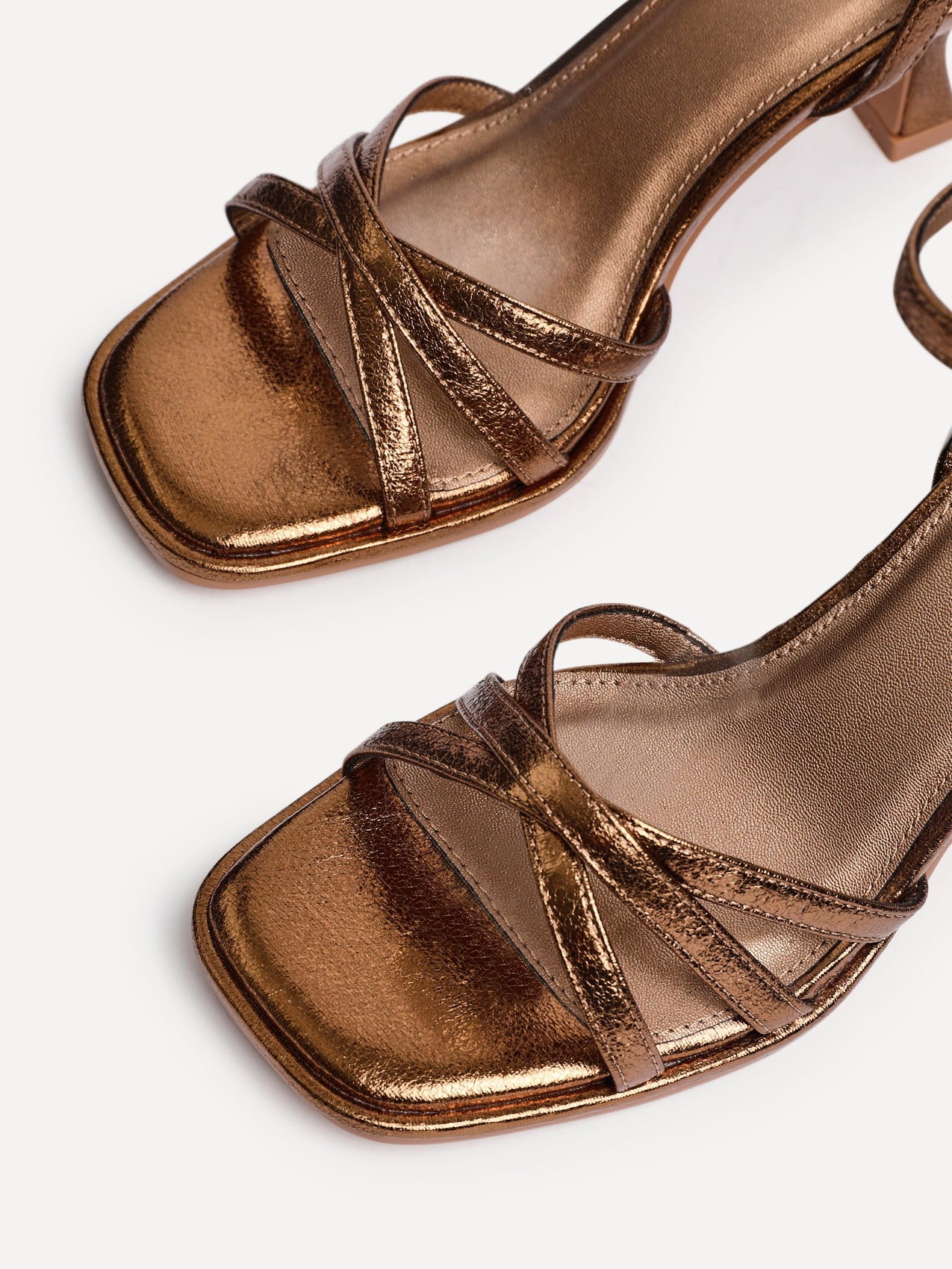 Faro Bronze Strappy Heeled Sandals