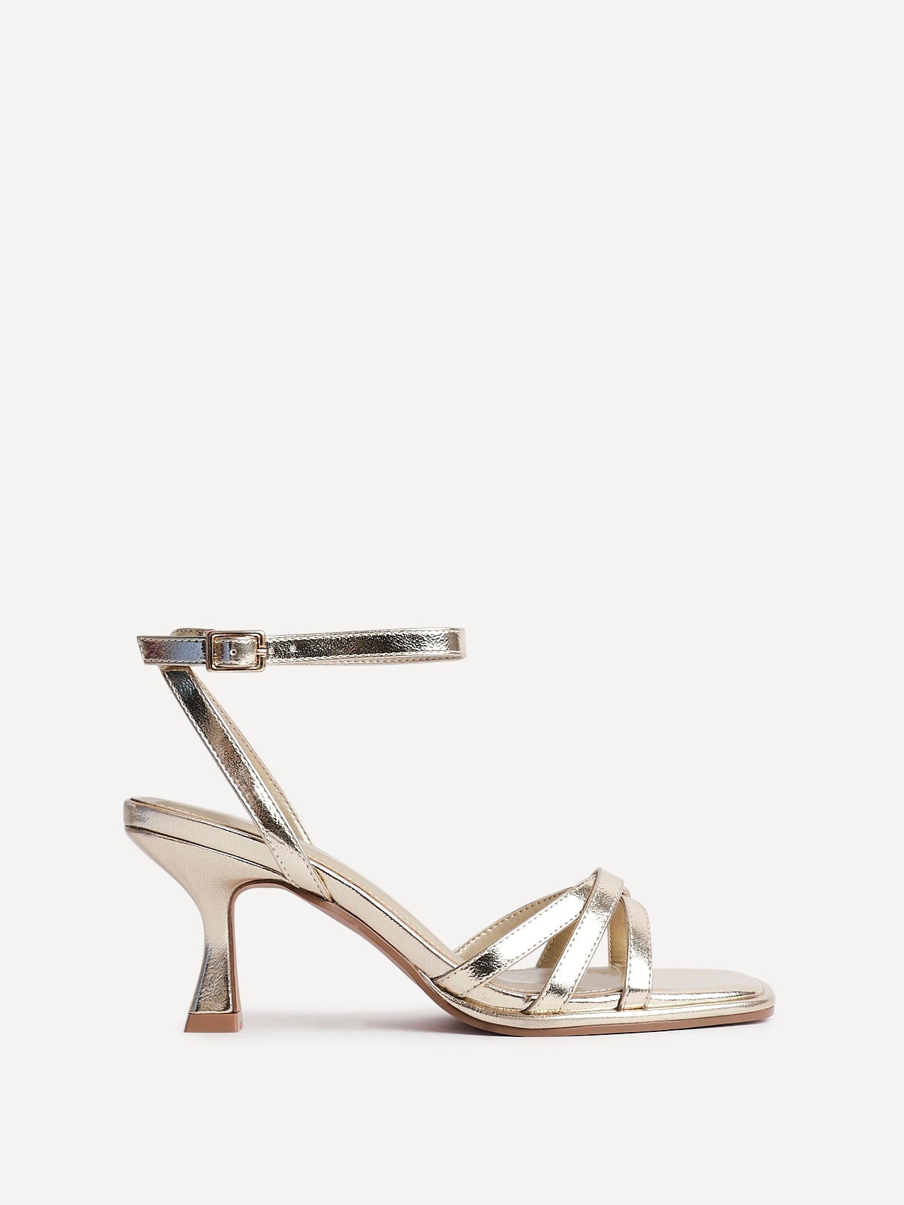 Faro Gold Strappy Heeled Sandals