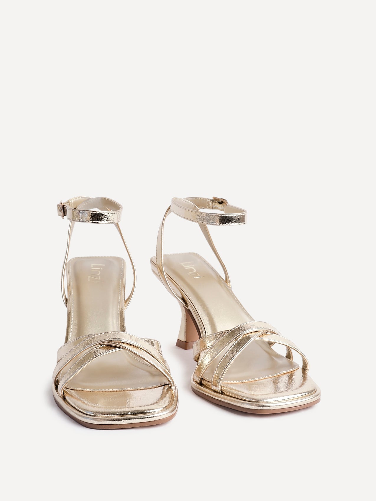 Faro Gold Strappy Heeled Sandals