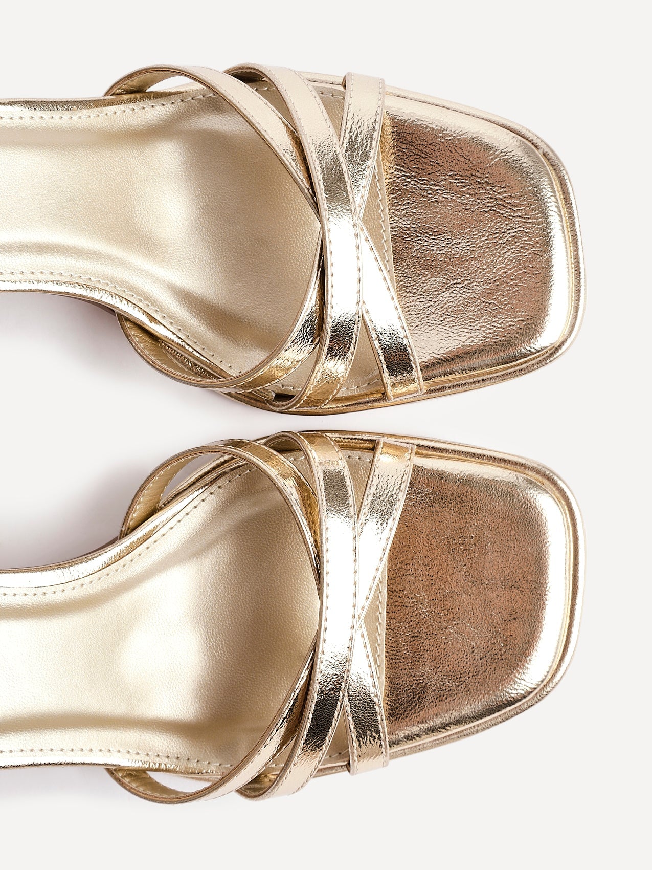 Faro Gold Strappy Heeled Sandals