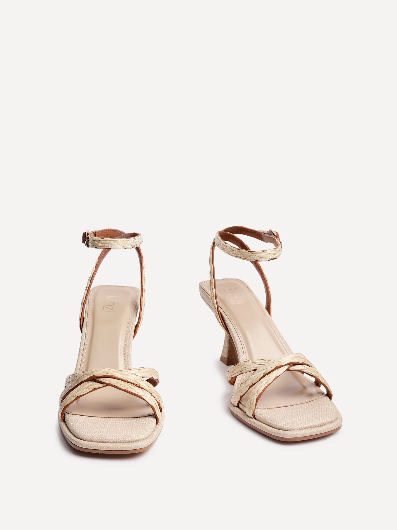 Faro Natural Raffia Strappy Heeled Sandals