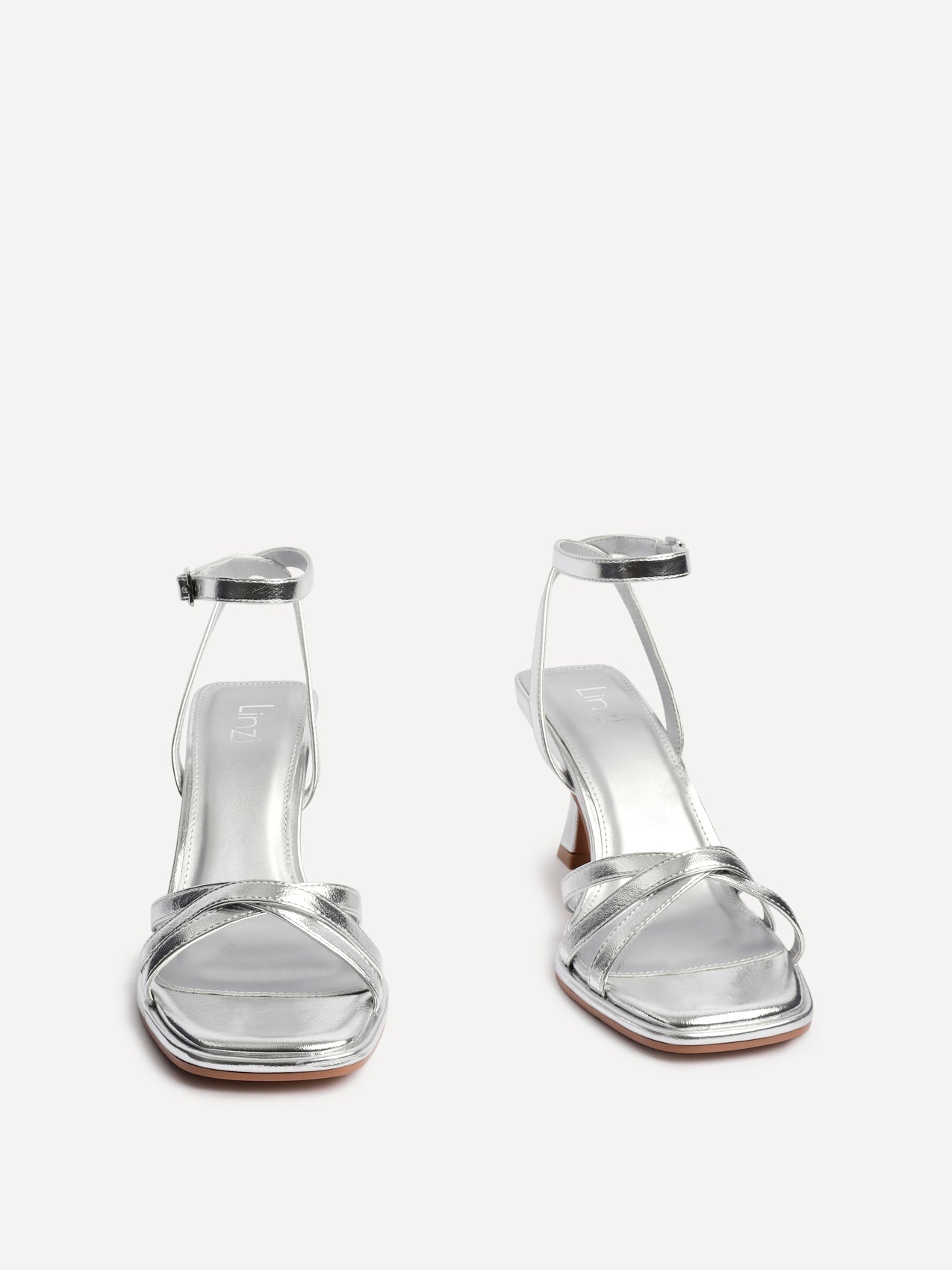 Faro Silver Strappy Heeled Sandals