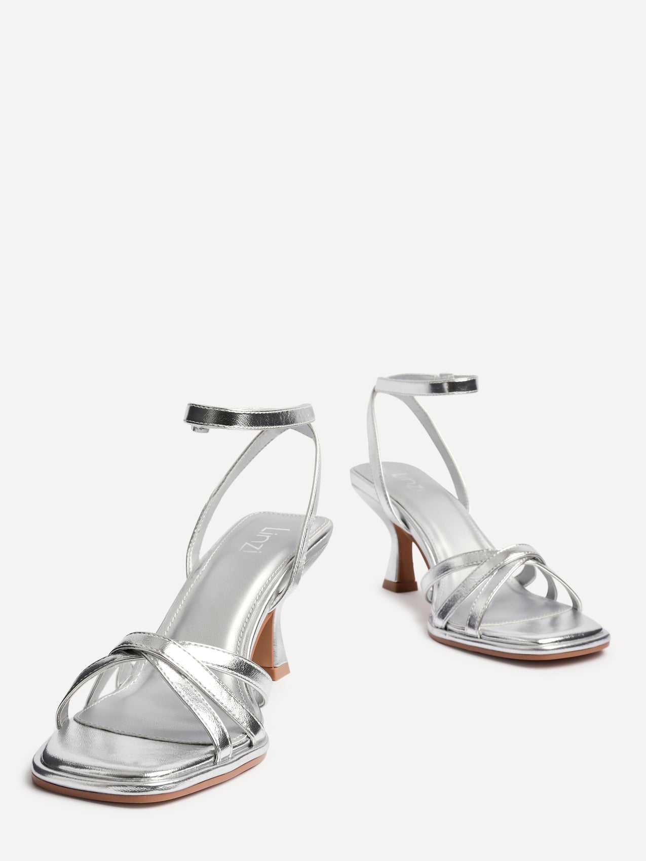 Faro Silver Strappy Heeled Sandals