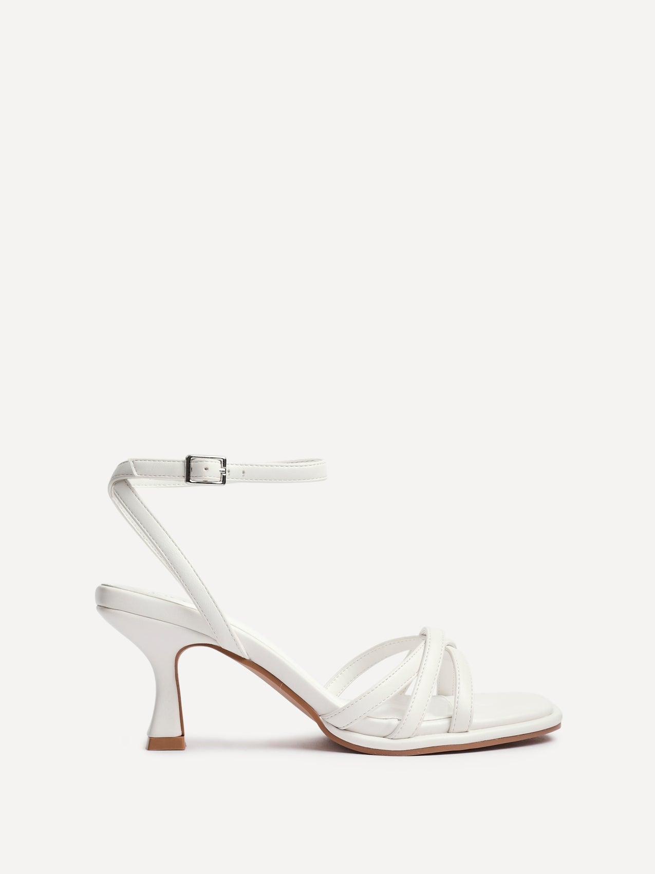Faro White Strappy Heeled Sandals