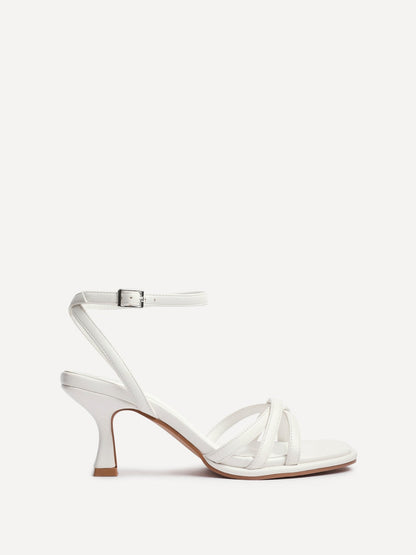 Faro White Strappy Heeled Sandals