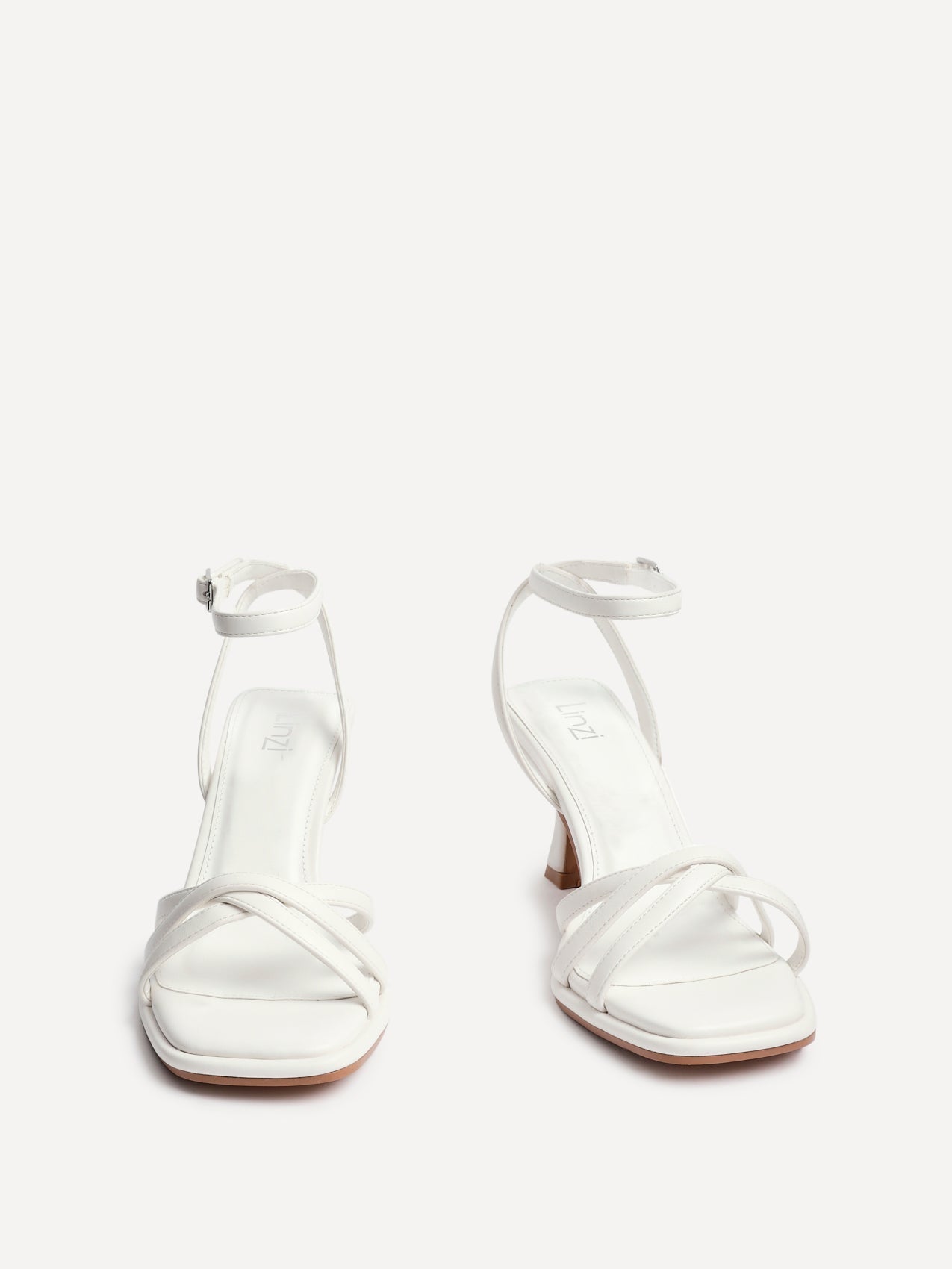 Faro White Strappy Heeled Sandals