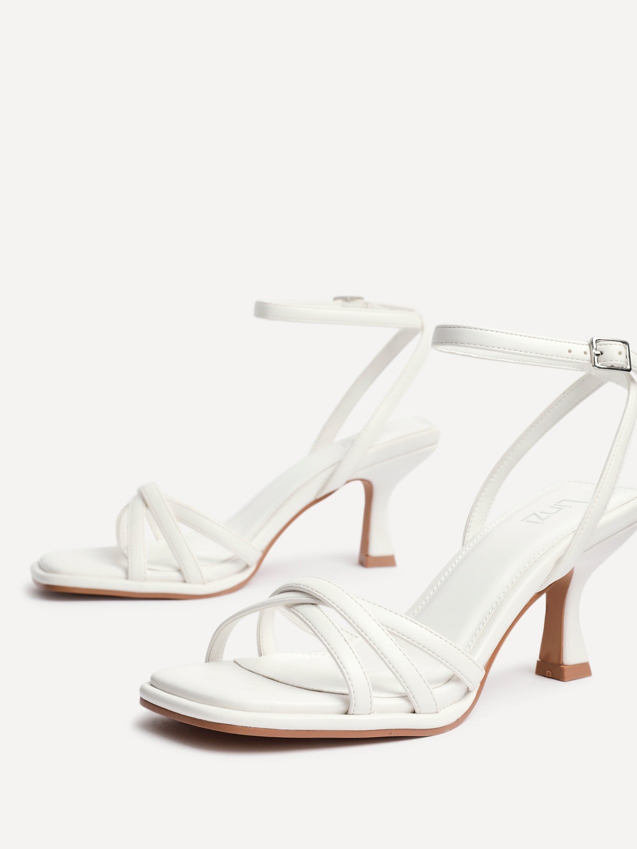 Faro White Strappy Heeled Sandals