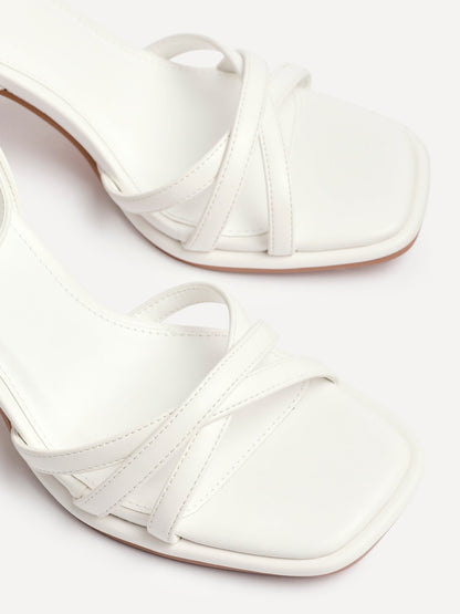 Faro White Strappy Heeled Sandals