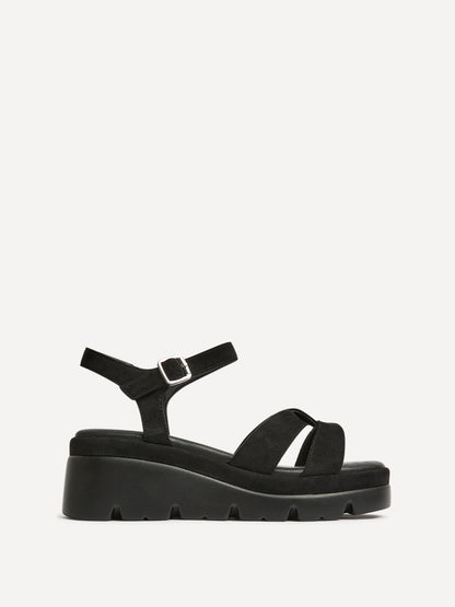 Fate Black Flatform Sandals