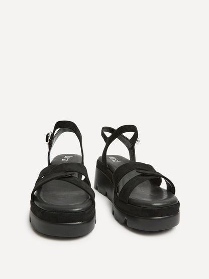Fate Black Flatform Sandals