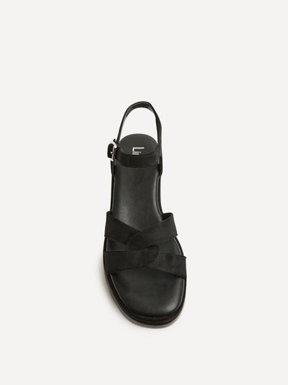 Fate Black Flatform Sandals